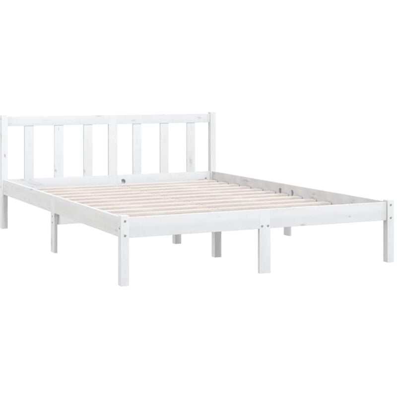 Vidaxl - Cadre de lit sans matelas blanc bois massif 160x200 cm