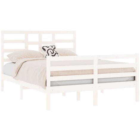 vidaXL Cadre de Lit Bois Massif Adulte Chambre Maison Multicolore Multi-taille