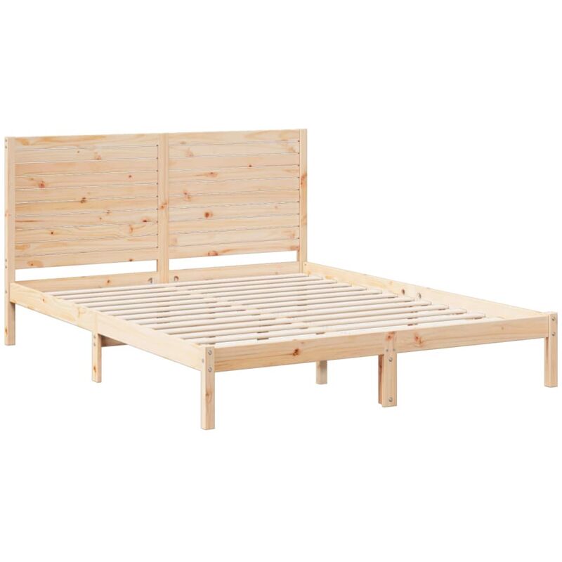 Vidaxl - Cadre de lit extra long sans matelas 140x210 cm bois massif