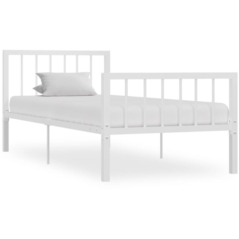 Vidaxl - Cadre de lit sans matelas blanc métal 90x200 cm
