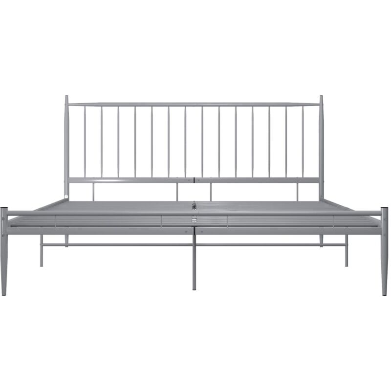 Cadre de lit sans matelas gris métal 140x200 cm vidaXL