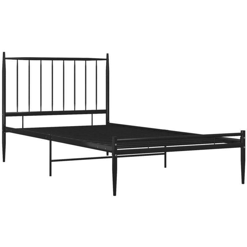 Vidaxl - Cadre de lit sans matelas noir métal 90x200 cm