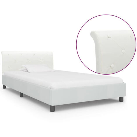Cadre de lit Blanc Similicuir 100 x 200 cm vidaXL