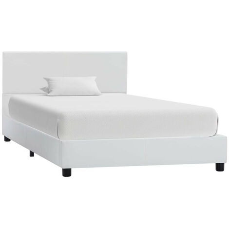 Cadre de lit Blanc Similicuir 90 x 200 cm