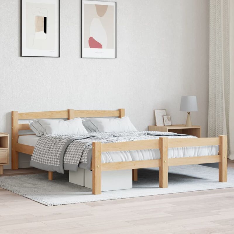 Cadre de lit sans matelas bois de pin massif 120x200 cm Vidaxl