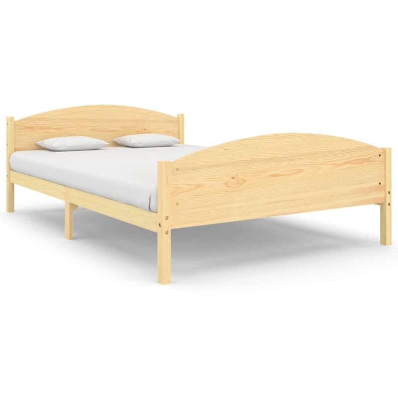 Cadre de lit Bois de pin massif 160x200 cm - Vidaxl