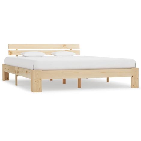 Bois de Pin Massif Cadre de Lit Adulte Chambre Multi-taille Multicolore vidaXL