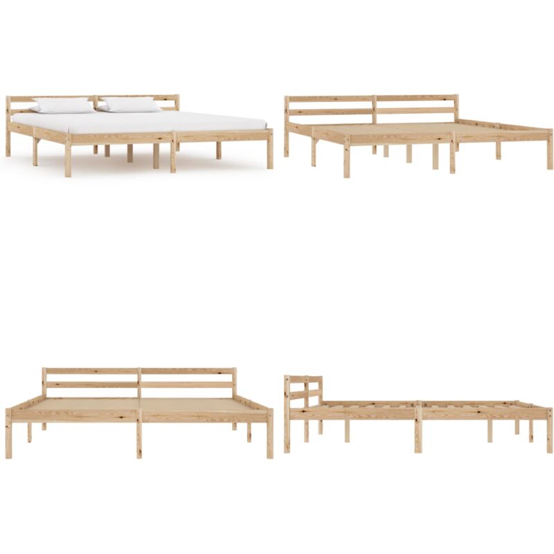 Vidaxl - Cadre de lit sans matelas bois massif de pin 160x200 cm - Cadre De Lit - Lit Double - Lit En Bois - Meuble Chambre - Design Moderne - Home &