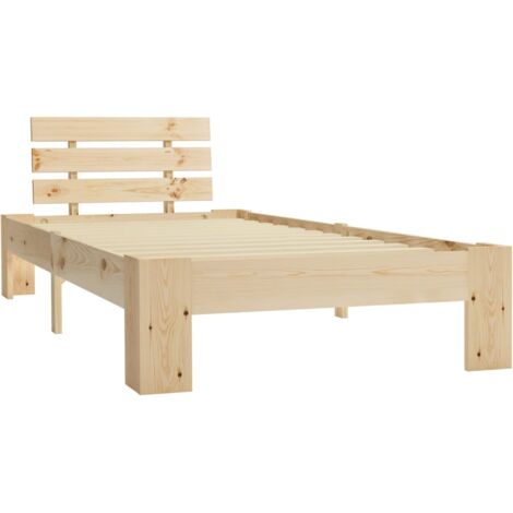 Bois de Pin Massif Cadre de Lit Adulte Chambre Multi-taille Multicolore vidaXL