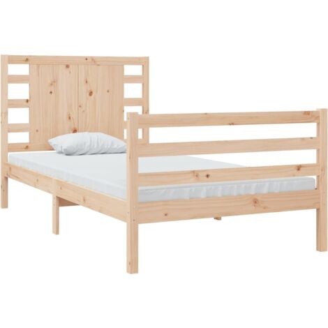 Cadre de Lit Bois Pin Massif Adulte Sommier Multicolore Multi-taille vidaXL