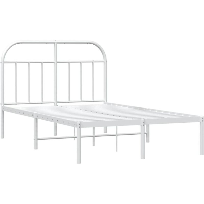 Jinlefu - Cadre de lit métal sans matelas et tête de lit blanc 120x190 cm vidaXL