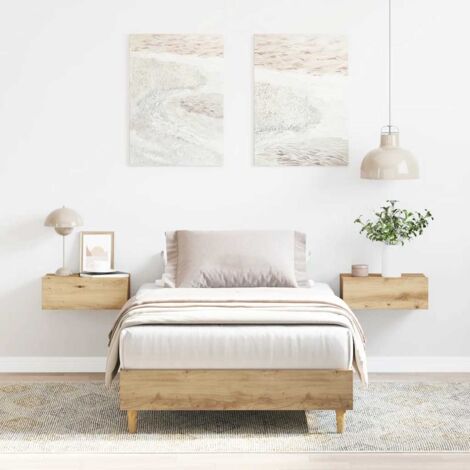Cadre de lit ChĂŞne Artisanal 90x190 cm avec sommier lattes