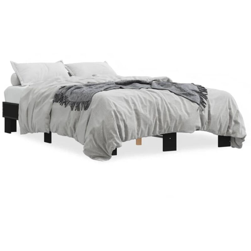 Vidaxl - Cadre de lit noir 120x190 cm bois d'ingénierie et métal