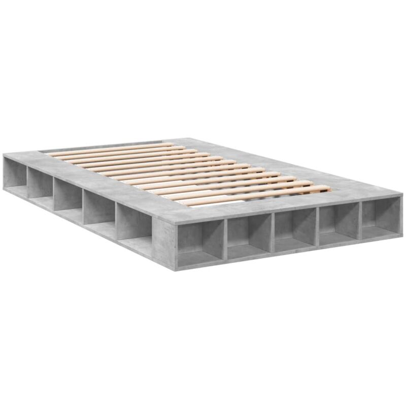 Vidaxl - Cadre de lit sans matelas gris béton 140x190 cm