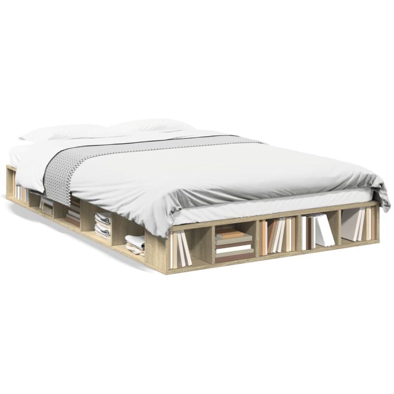 Cadre de lit sans matelas chêne sonoma 140x190 cm Vidaxl