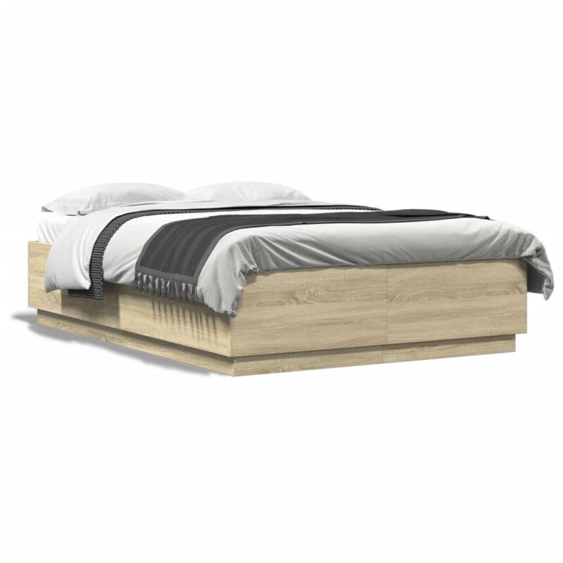 Cadre de lit chêne sonoma 140x200 bois d'ingénierie Cadre de lit chêne sonoma 140x200 bois d'ingénierie