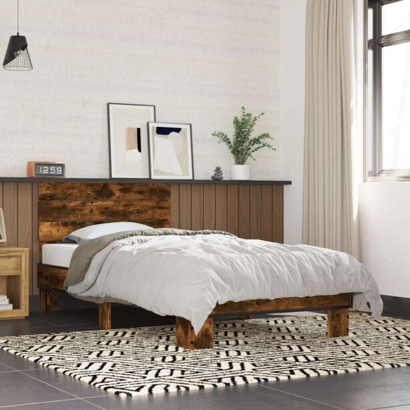 Cadre de lit sans matelas chêne fumé 90x190 cm vidaXL