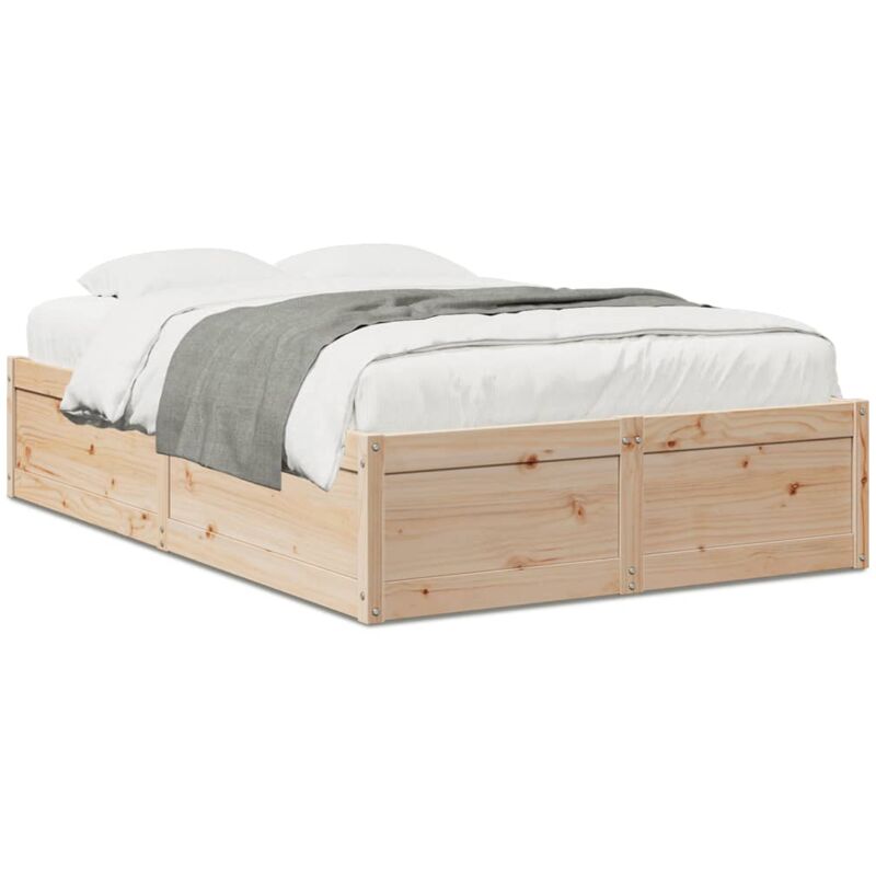 Vidaxl - Cadre de lit sans matelas 135x190 cm bois de pin massif