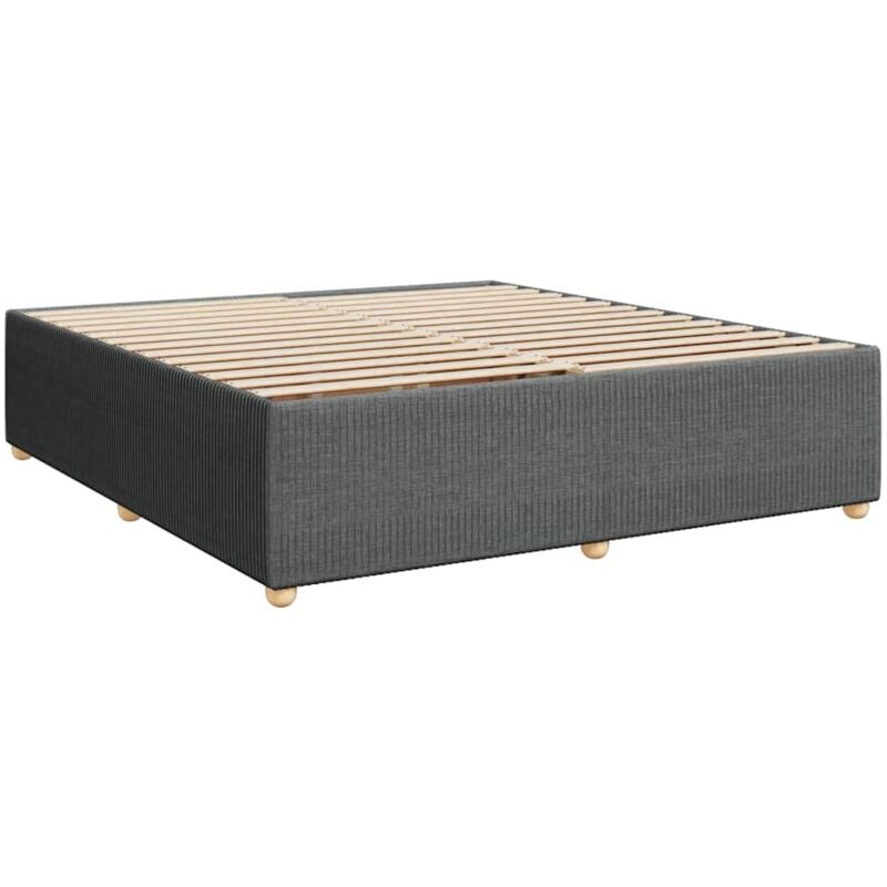 Vidaxl - Cadre de lit sans matelas gris foncé 180x200 cm tissu