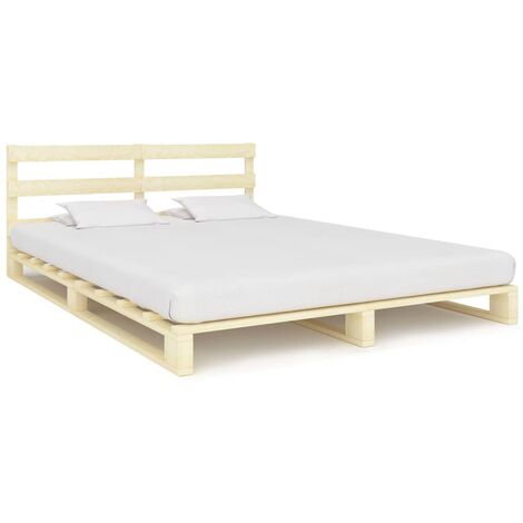 Cadre de lit de palette Bois de pin massif 180 x 200 cm
