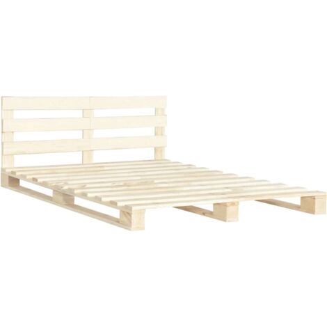 vidaXL Bois de Pin Massif Cadre de Lit Palette Adulte Multicolore Multi-taille