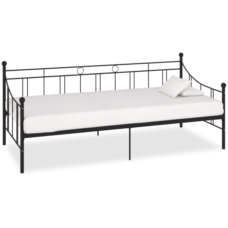 Cadre de lit de repos Noir Métal 90 x 200 cm
