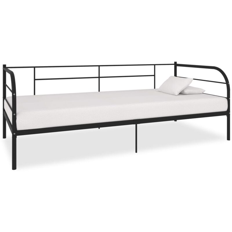 Vidaxl - Cadre de lit de repos sans matelas noir métal 90x200 cm