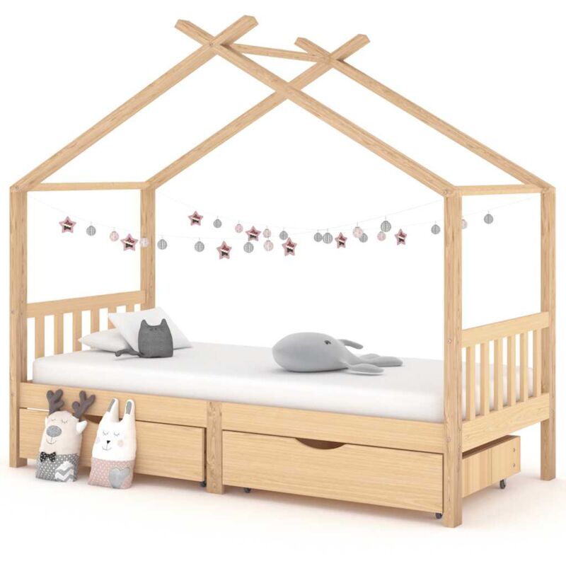 Vidaxl - Cadre de lit enfant avec tiroirs bois de pin massif 90x200 cm