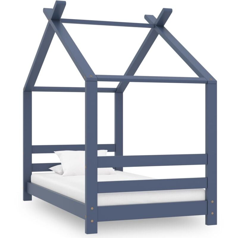 Vidaxl - Cadre de lit d'enfant Gris Bois de pin massif 70x140 cm