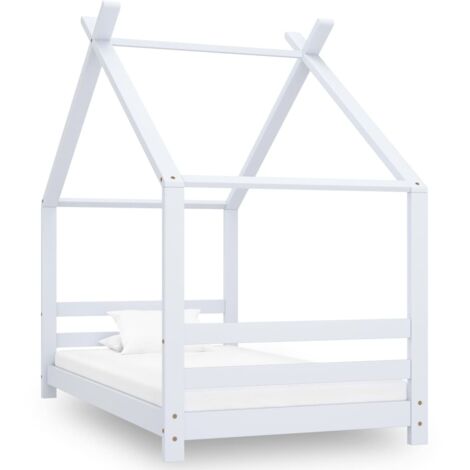 Cadre de lit d'enfant-Structure de lit pour enfant Blanc Bois de pin massif 80x160 cm 462741