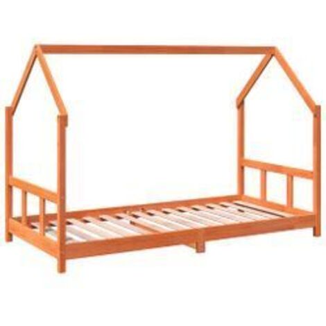 Cadre de lit d'enfants cire marron 90x190 bois de pin massif