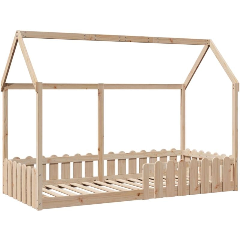 Cadre de lit d'enfants forme de maison sans matelas pin massif Vidaxl