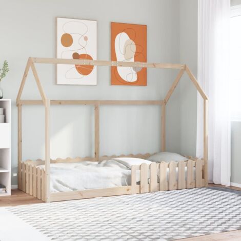 Cadre de lit d'enfants forme de maison sans matelas pin massif vidaXL