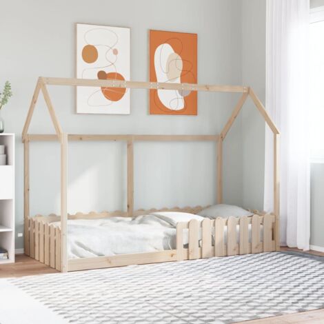 Cadre de lit d'enfants forme de maison sans matelas pin massif vidaXL