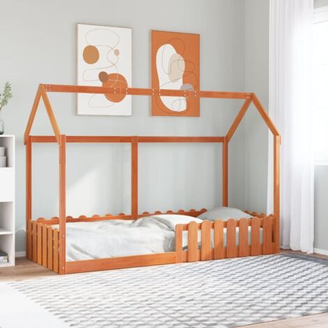 Cadre de lit d'enfants forme de maison sans matelas-Structure de lit pour enfant 80x200 cm 934281