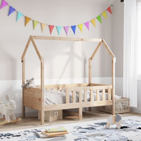 Cadre de lit d'enfants forme de maison sans matelas-Structure de lit pour enfant pin 718244