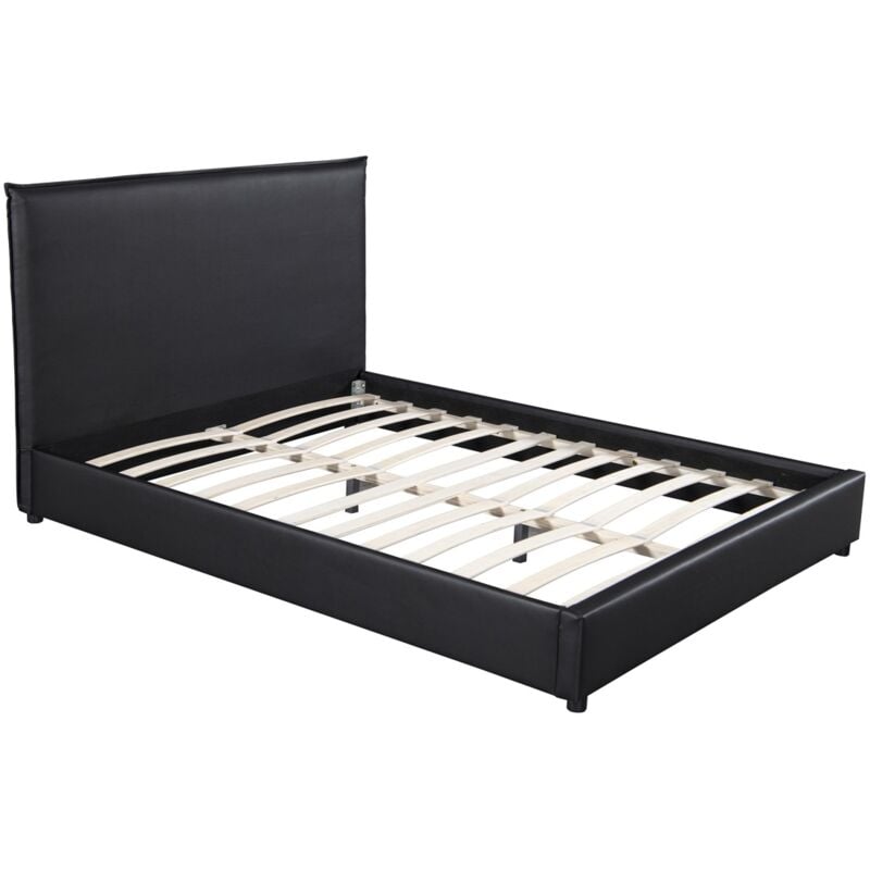 Chester - Lit design 160x200 en PUcuir noir
