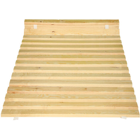 Cadre de lit en bois à lattes sur sommier pour matelas 90 x 200 cm