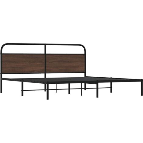 Cadre de lit en métal sans matelas chêne marron 200x200 cm vidaXL