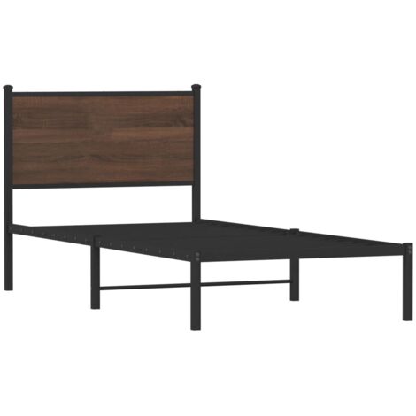 Cadre de lit en métal sans matelas chêne marron 90x200 cm vidaXL