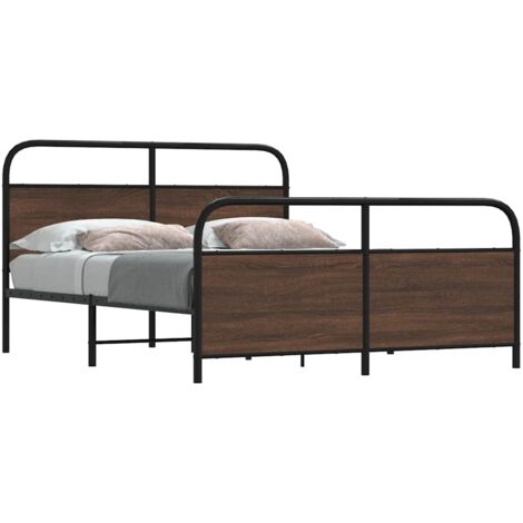 Cadre de lit en métal sans matelas-Structure de lit chêne marron 160x200 cm 405454