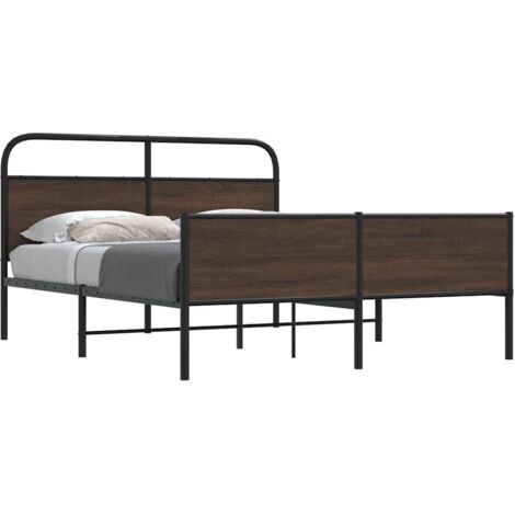 Cadre de lit en métal sans matelas-Structure de lit chêne marron 160x200 cm 724952