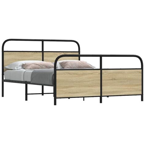 Cadre de lit en métal sans matelas-Structure de lit chêne sonoma 160x200 cm 870566