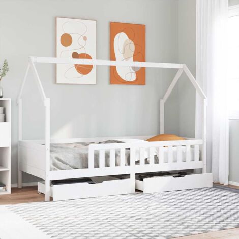 Cadre de lit enfants avec tiroirs sans matelas-Structure de lit avec rangement 80x200 cm bois 233560