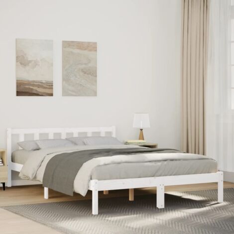 Cadre de lit extra long sans matelas 140x220 cm bois massif pin vidaXL