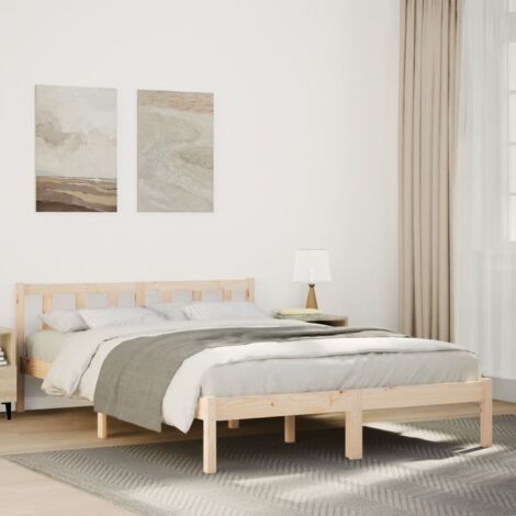 Cadre de lit extra long sans matelas 160x220 cm bois massif pin vidaXL