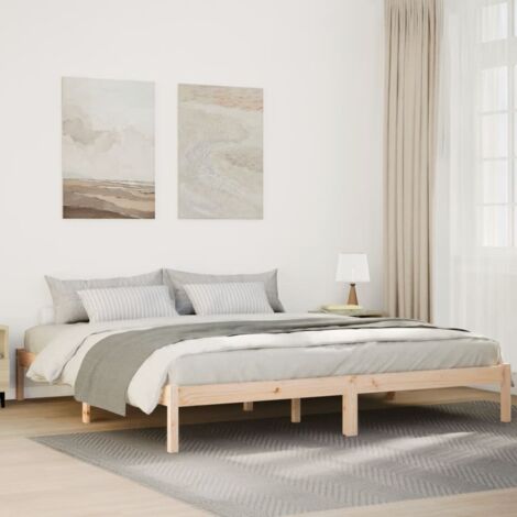 Cadre de lit extra long sans matelas 180x210 cm bois massif pin vidaXL