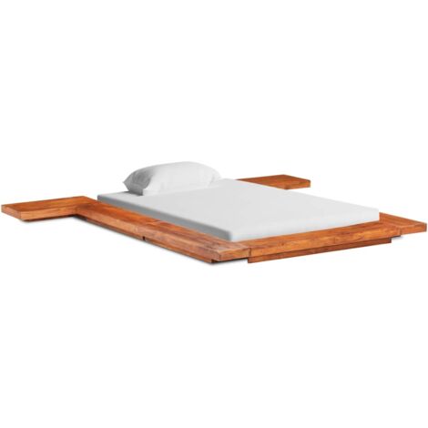 Bois d'Acacia Massif Cadre de Lit Futon Japonais Adulte Multi-taille vidaXL