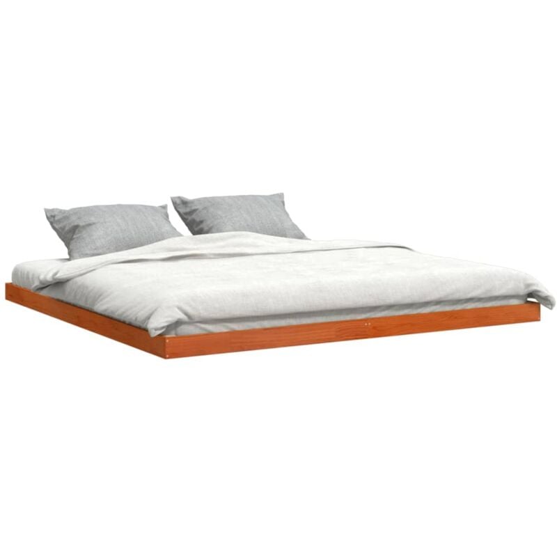 Cadre de lit sans matelas cire marron 180x200cm bois pin massif Vidaxl