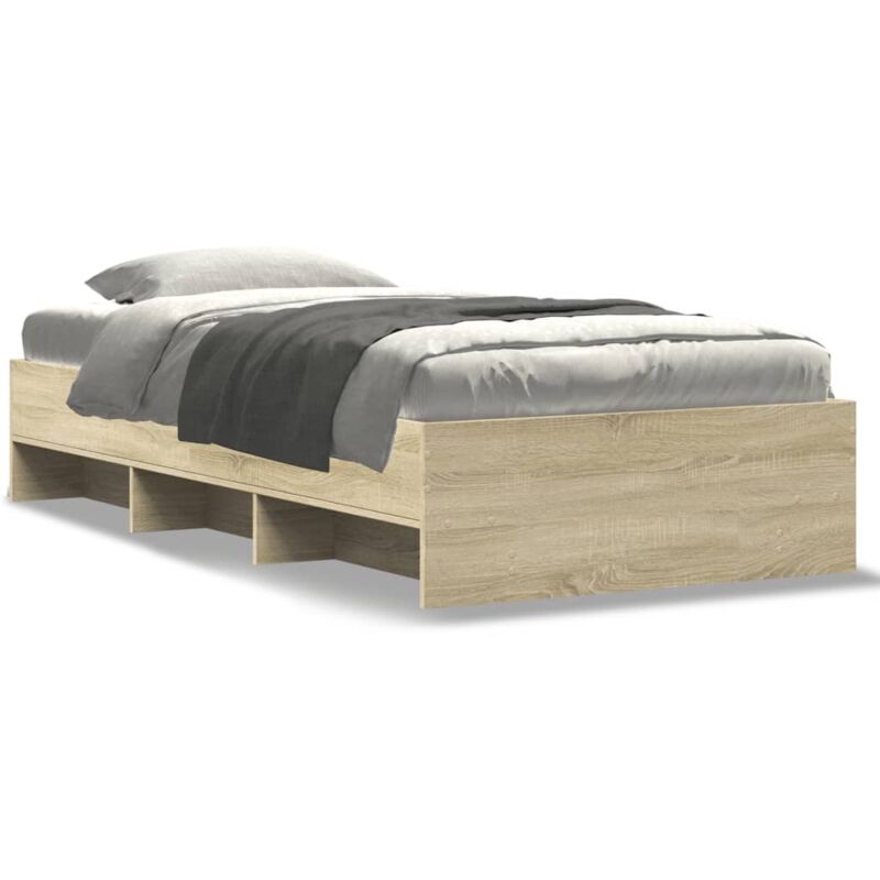 Cadre de lit sans matelas chêne sonoma 75x190 cm